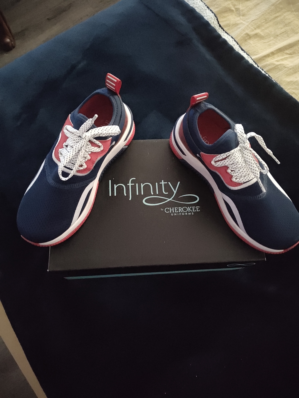 Infinity by Cherokee Women's Navy Red White And Athletic Slip-On Sneakers NIB
